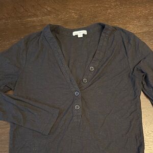 James Perse Black cotton blend top